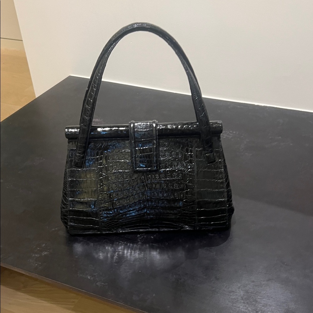 Nancy Gonzalez Black Crocodile Shoulder Bag